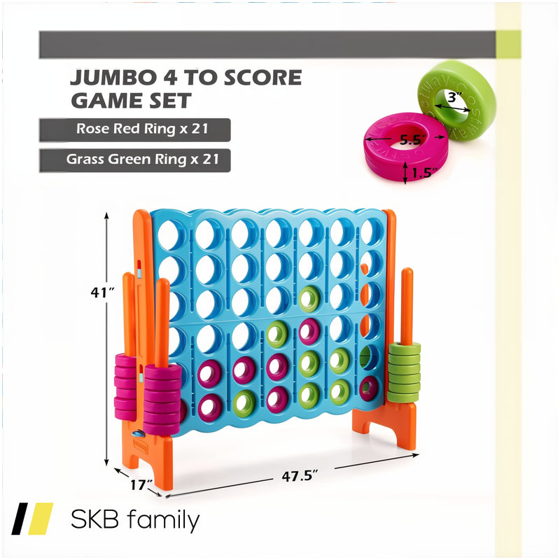 3.5 Feet Tall Jumbo 4 To Score Giant Game Set With 42 Jumbo Rings 240615-230850