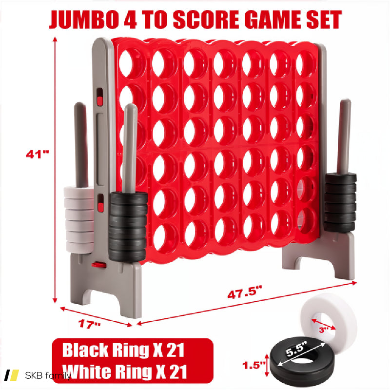 3.5 Feet Tall Jumbo 4 To Score Giant Game Set With 42 Jumbo Rings 240615-230850