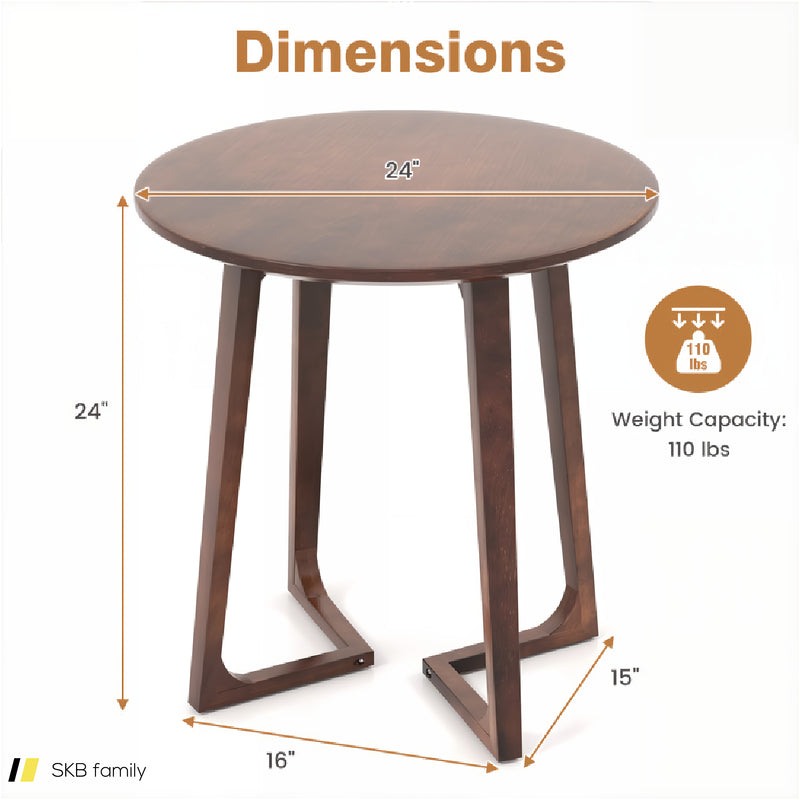 24 Inch Round End Table With Adjustable Foot Pads 240615-230855