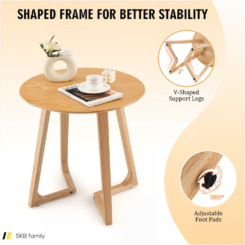 24 Inch Round End Table With Adjustable Foot Pads 240615-230855