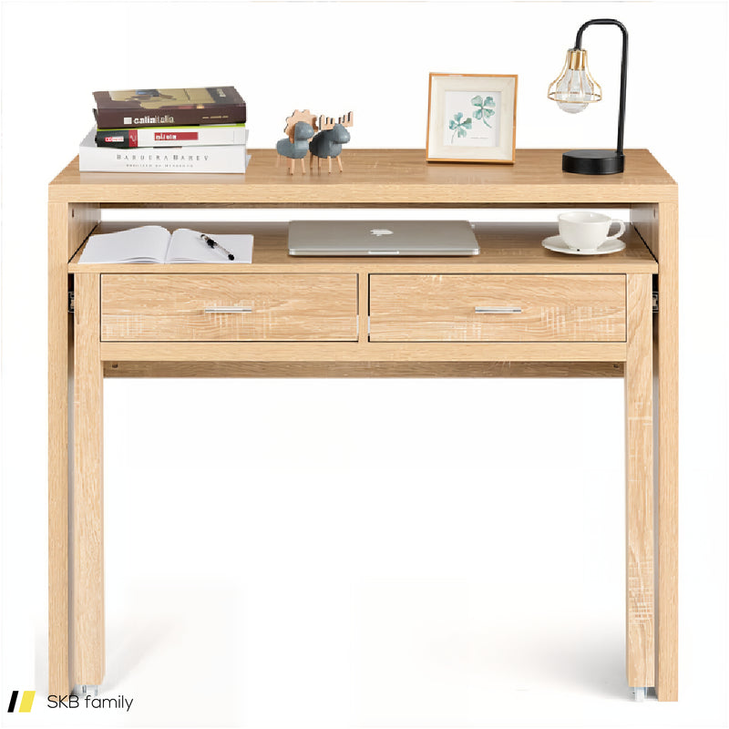 Extendable Computer Desk With Pull Out Secondary Desk 240615-230859