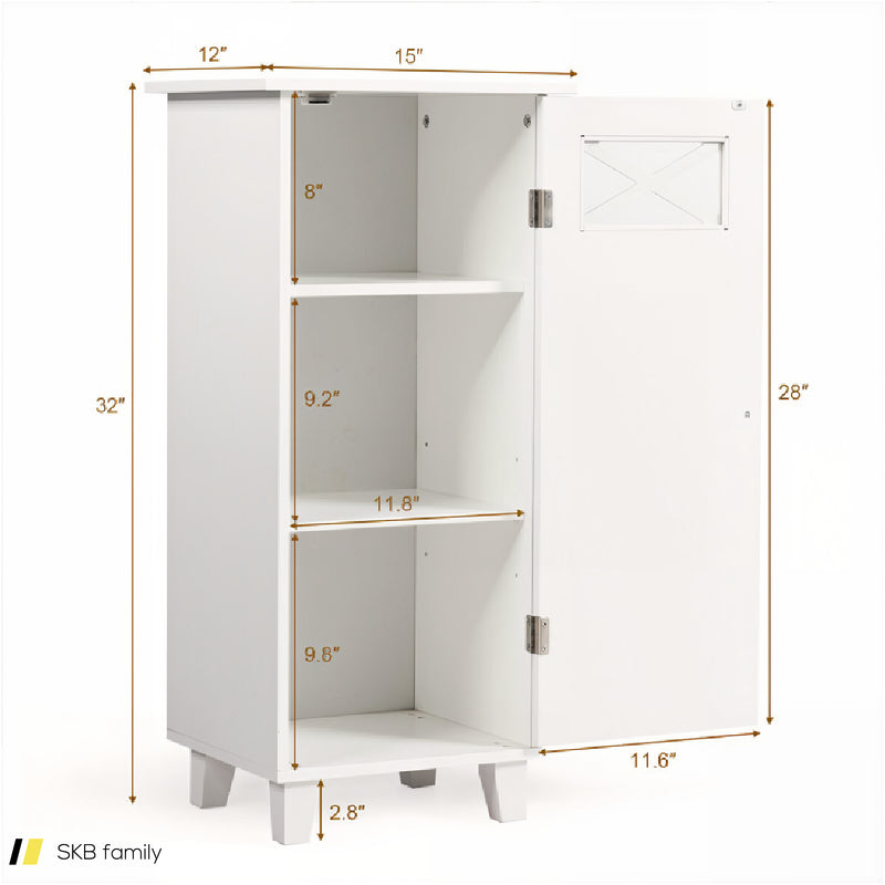 Bathroom Cabinet Free Standing Storage Side Table Organizer 240615-230860