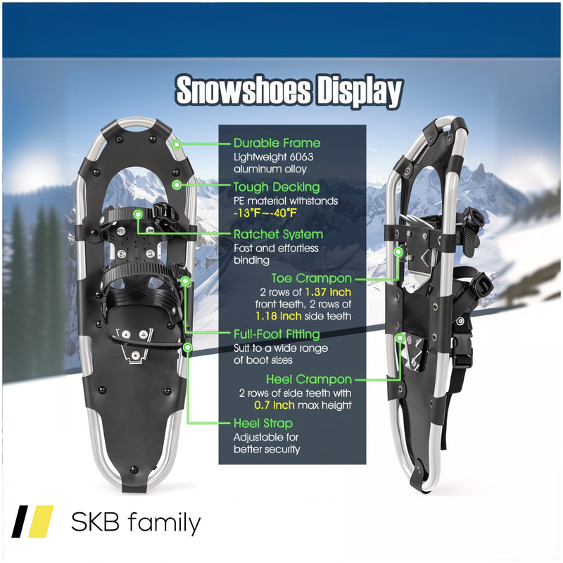 21/25/30 Inch 4-In-1 Lightweight Terrain Snowshoes With Flexible Pivot System 240615-230863