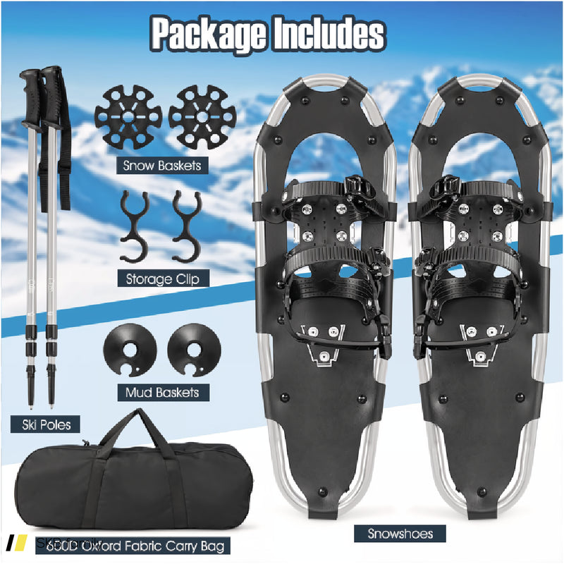 21/25/30 Inch 4-In-1 Lightweight Terrain Snowshoes With Flexible Pivot System 240615-230863