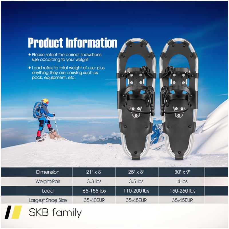 21/25/30 Inch 4-In-1 Lightweight Terrain Snowshoes With Flexible Pivot System 240615-230863