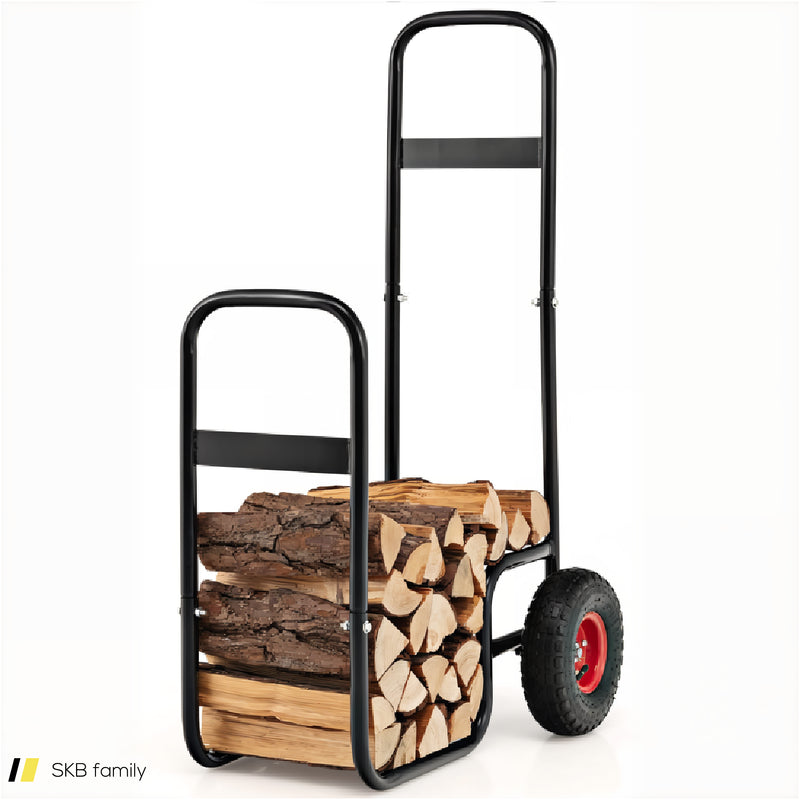 Firewood Log Cart Carrier With Wear-Resistant And Shockproof Rubber Wheels 240615-230867