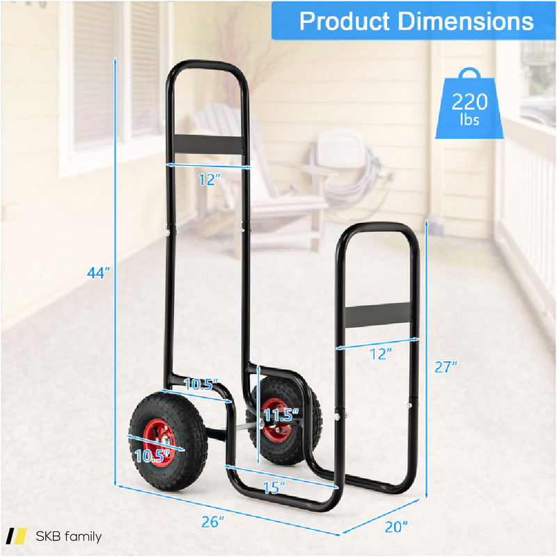 Firewood Log Cart Carrier With Wear-Resistant And Shockproof Rubber Wheels 240615-230867