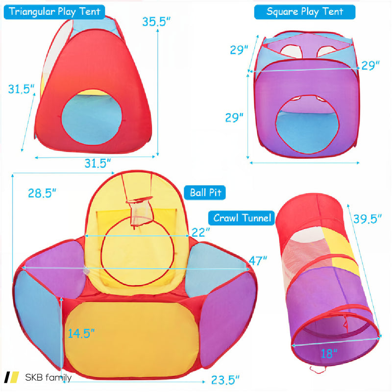 7 Pieces Kids Ball Pit Pop Up Play Tents 240615-230871