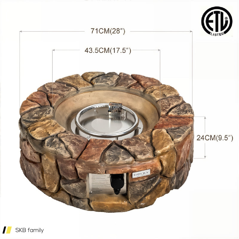 40,000 Btu Stone Gas Fire Stove Pit For Outdoor Patio Garden Backyard 240615-230879