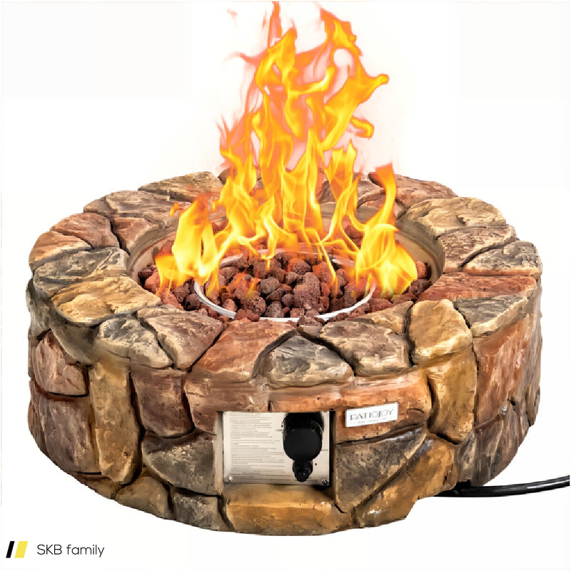 40,000 Btu Stone Gas Fire Stove Pit For Outdoor Patio Garden Backyard 240615-230879