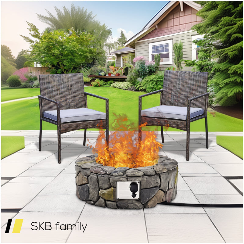 40,000 Btu Stone Gas Fire Stove Pit For Outdoor Patio Garden Backyard 240615-230879