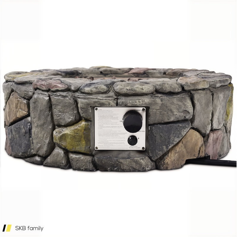 40,000 Btu Stone Gas Fire Stove Pit For Outdoor Patio Garden Backyard 240615-230879