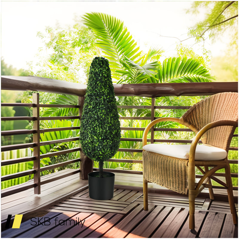 2 Pack 3 Feet Artificial Tower Uv Resistant Indoor Outdoor Topiary Tree 240615-230883