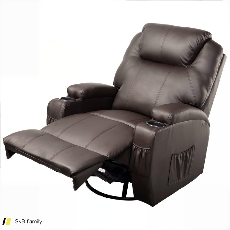 Faux Leather Heated Massage Recliner Chair With Remote 240615-230884