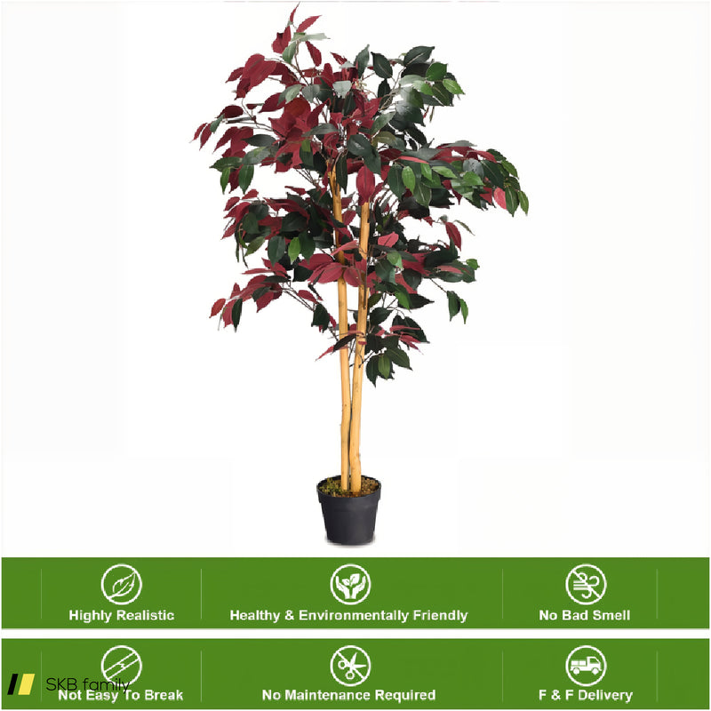 4 Feet Tall Artificial Ficus Tree With Nursery Pot 240615-230888