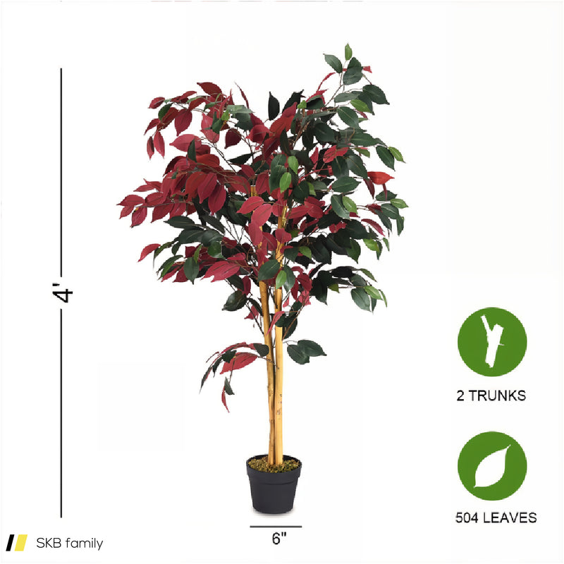 4 Feet Tall Artificial Ficus Tree With Nursery Pot 240615-230888