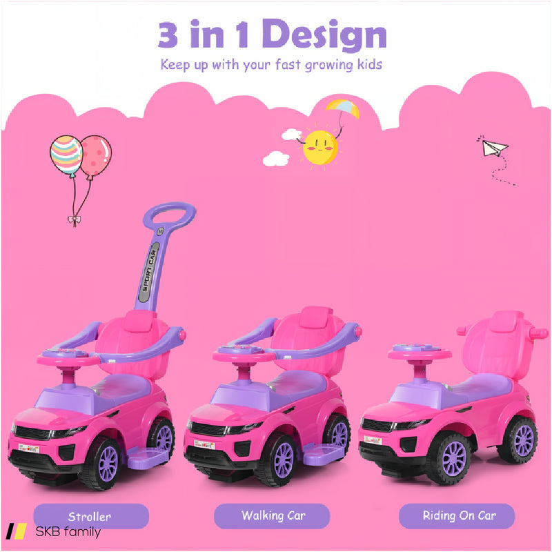 3 In 1 Ride On Push Car Toddler Stroller Sliding Car With Music 240615-230892