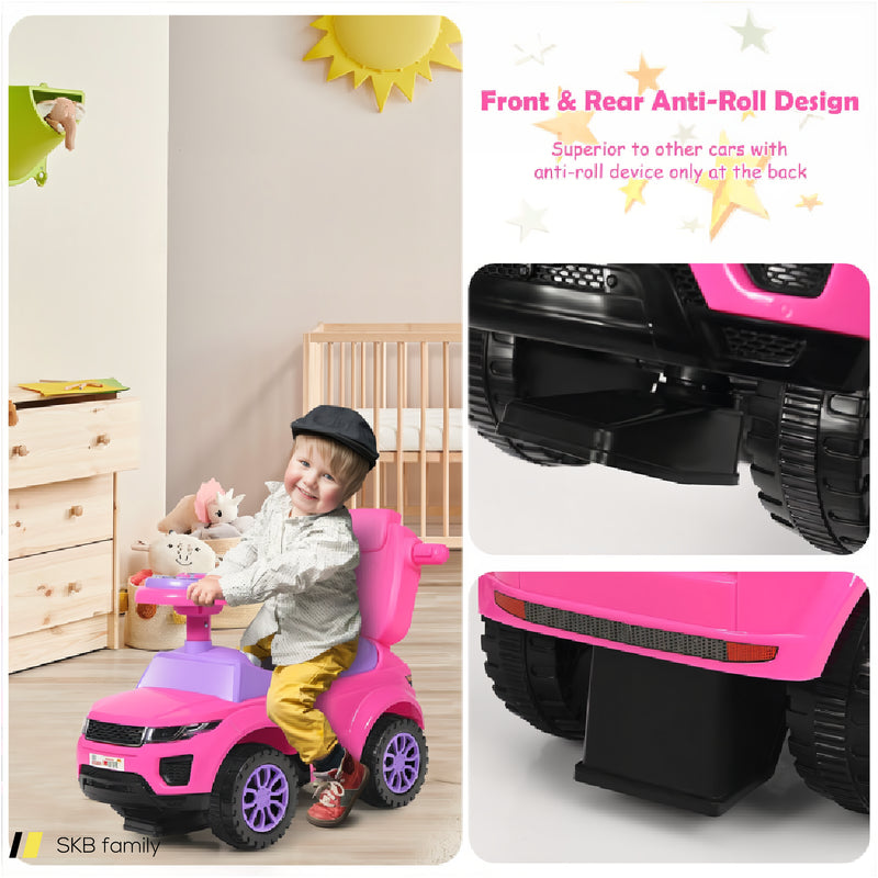 3 In 1 Ride On Push Car Toddler Stroller Sliding Car With Music 240615-230892