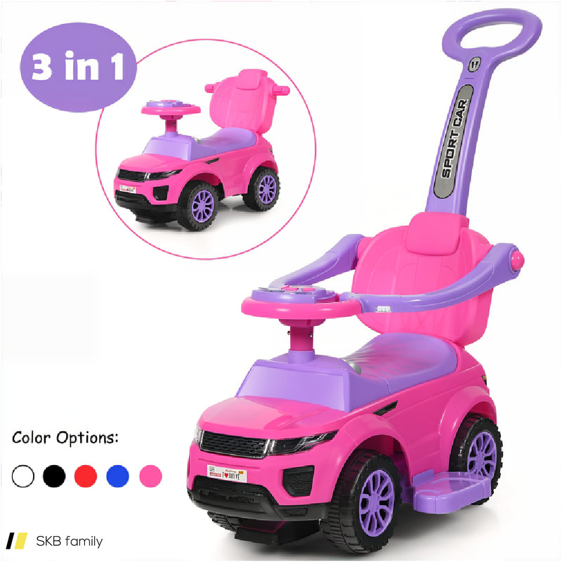 3 In 1 Ride On Push Car Toddler Stroller Sliding Car With Music 240615-230892