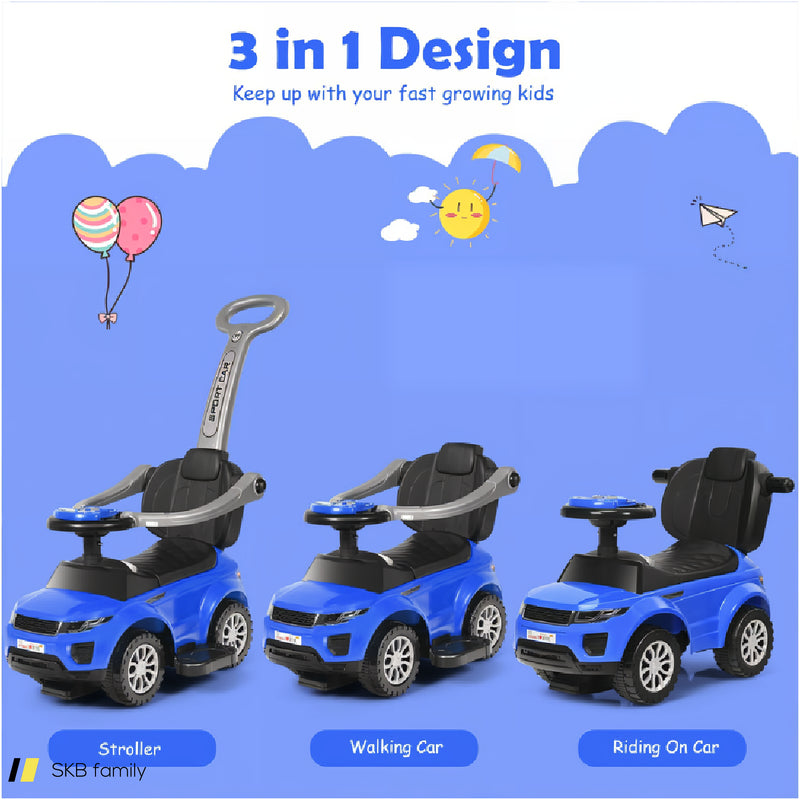 3 In 1 Ride On Push Car Toddler Stroller Sliding Car With Music 240615-230892