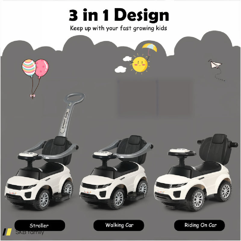 3 In 1 Ride On Push Car Toddler Stroller Sliding Car With Music 240615-230892