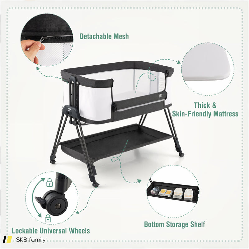 Portable Bedside Sleeper For Baby With 7 Adjustable Heights 240615-230894