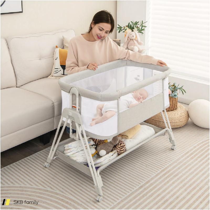 Portable Bedside Sleeper For Baby With 7 Adjustable Heights 240615-230894