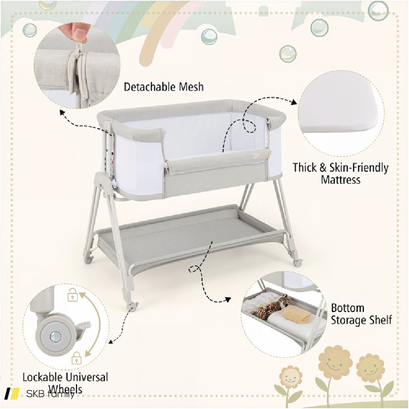 Portable Bedside Sleeper For Baby With 7 Adjustable Heights 240615-230894