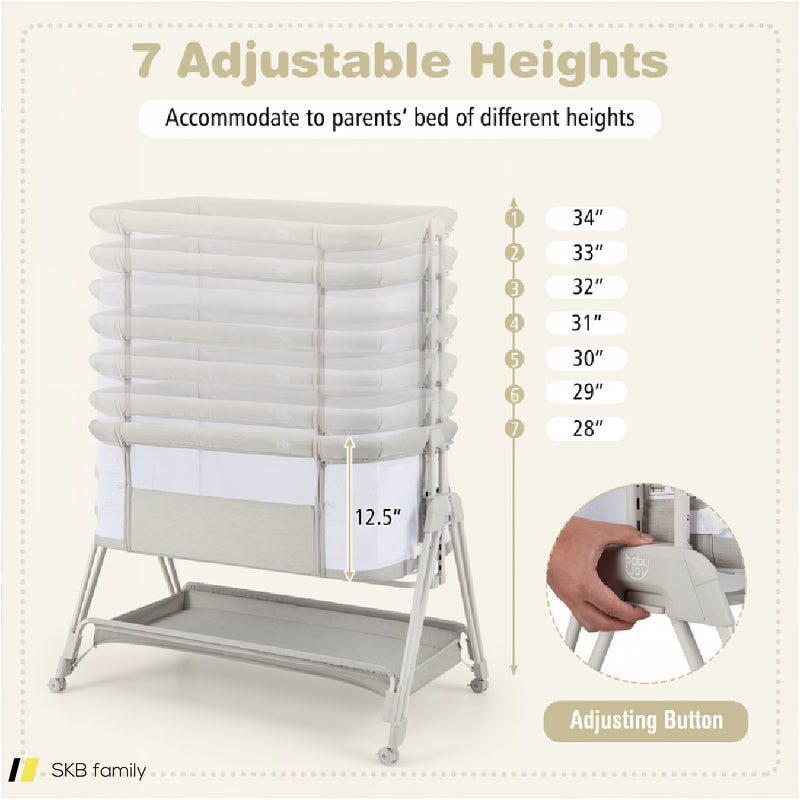 Portable Bedside Sleeper For Baby With 7 Adjustable Heights 240615-230894