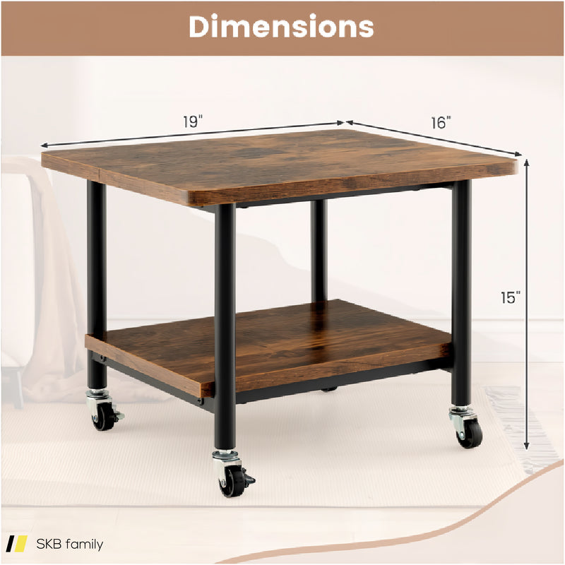 Under Desk Printer Stand With 4 Wheels And Locking Mechanism 240615-230898