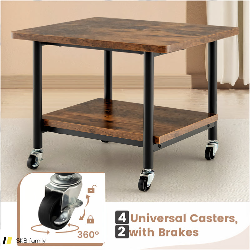 Under Desk Printer Stand With 4 Wheels And Locking Mechanism 240615-230898