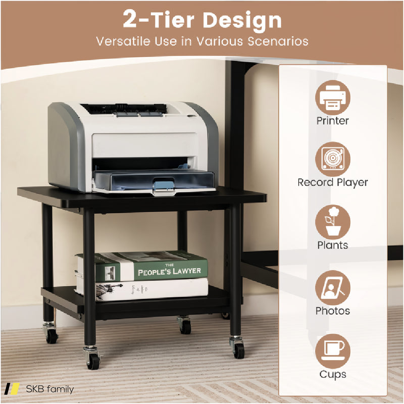 Under Desk Printer Stand With 4 Wheels And Locking Mechanism 240615-230898