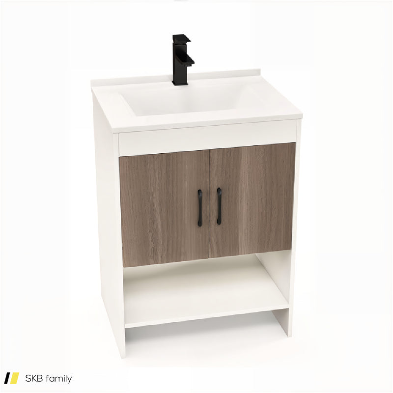 25 Inch Bathroom Vanity Sink Combo Cabinet With Doors And Open Shelf 240615-230899