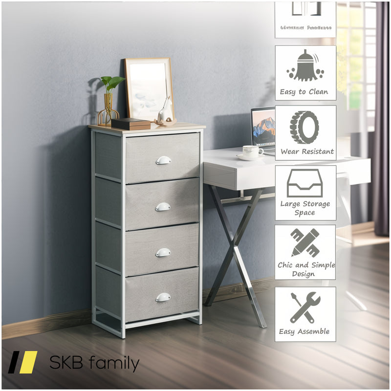 Dresser Storage Tower With Fabric Drawers And Sturdy Steel Frame 240615-230900