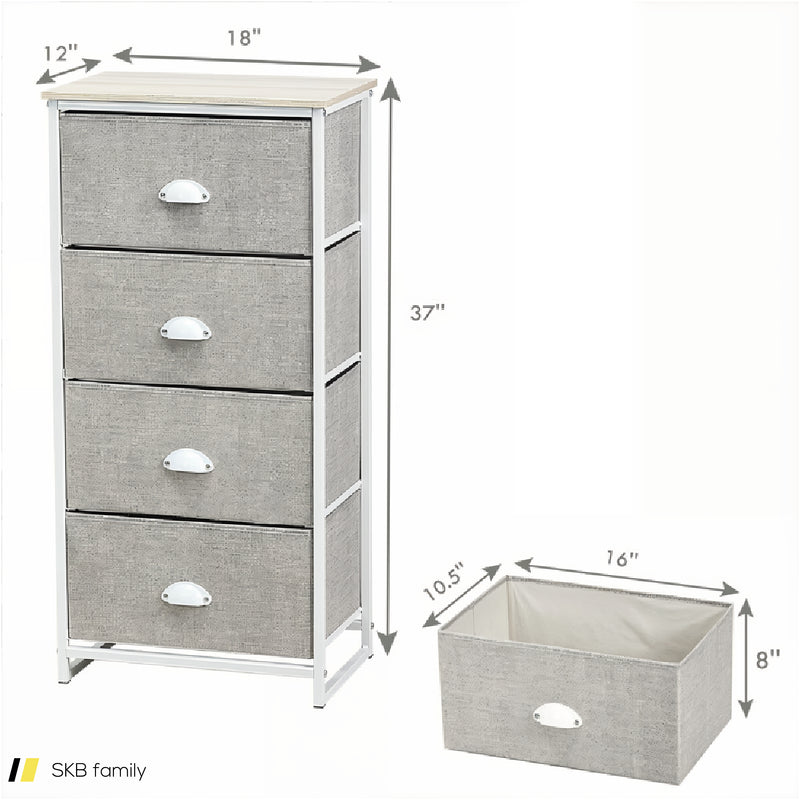 Dresser Storage Tower With Fabric Drawers And Sturdy Steel Frame 240615-230900