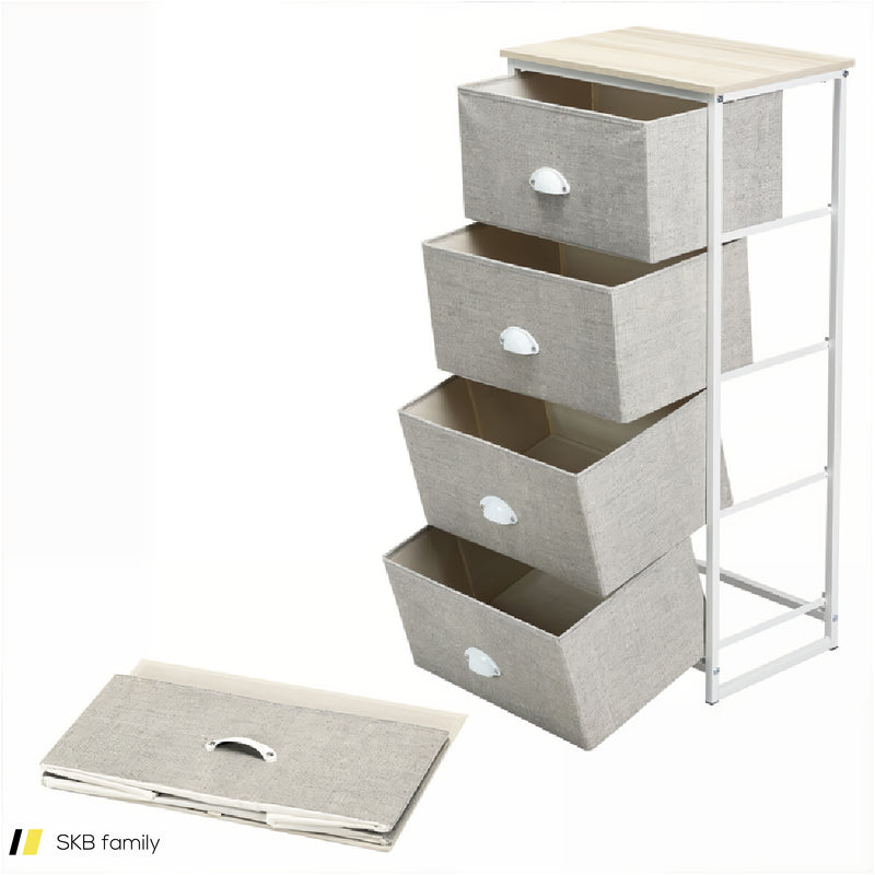 Dresser Storage Tower With Fabric Drawers And Sturdy Steel Frame 240615-230900