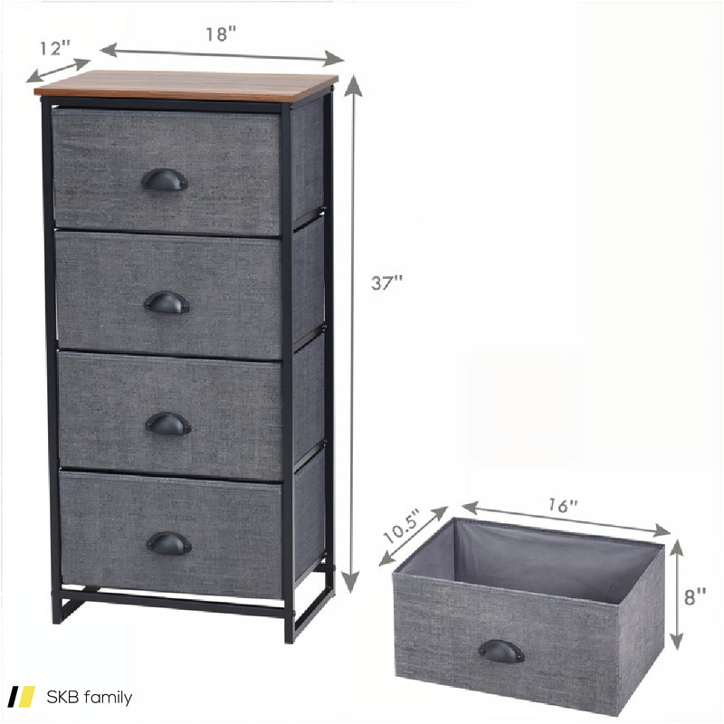 Dresser Storage Tower With Fabric Drawers And Sturdy Steel Frame 240615-230900