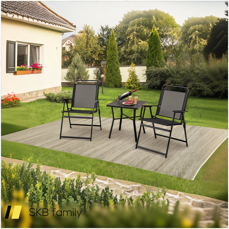 Set Of 2/4/6 Outdoor Folding Chairs With Breathable Seat 240615-230909