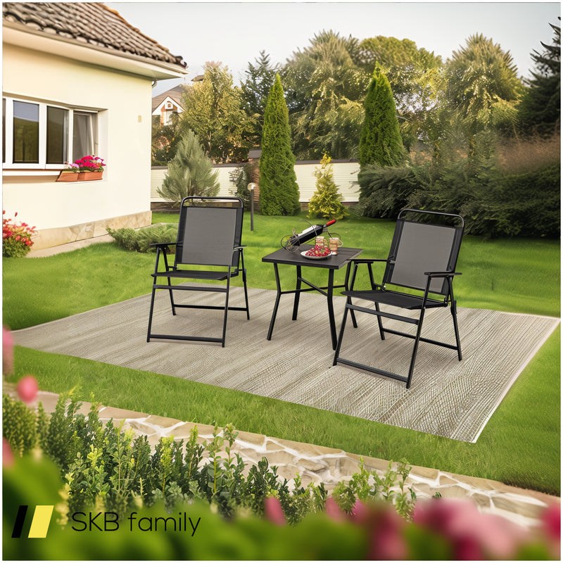 Set Of 2/4/6 Outdoor Folding Chairs With Breathable Seat 240615-230909