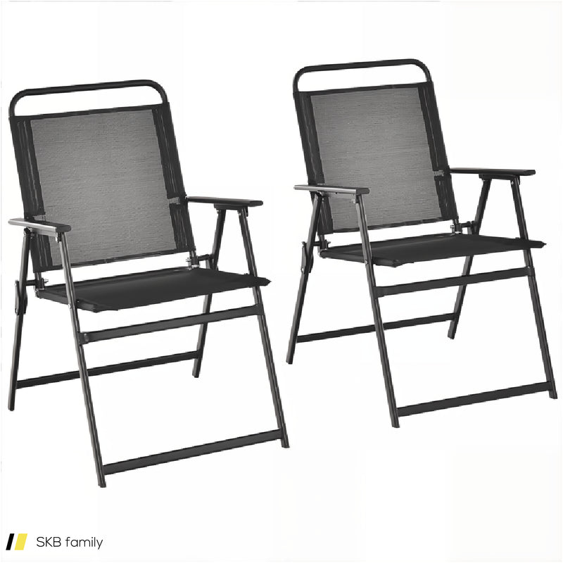 Set Of 2/4/6 Outdoor Folding Chairs With Breathable Seat 240615-230909