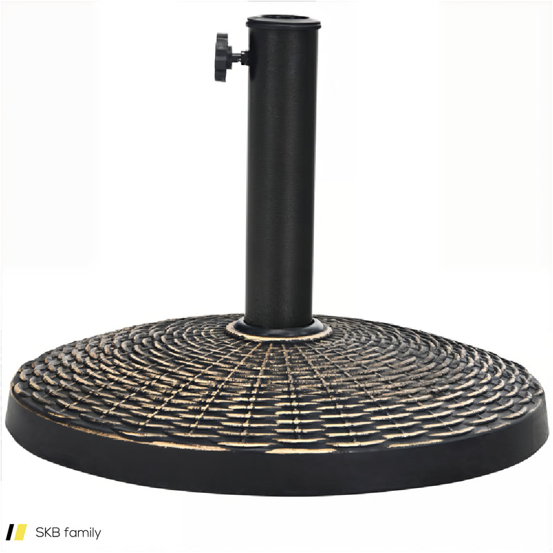 22lbs Patio Resin Umbrella Base With Wicker Style For Outdoor Use 240615-230913