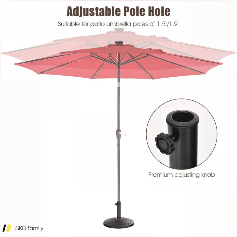 22lbs Patio Resin Umbrella Base With Wicker Style For Outdoor Use 240615-230913