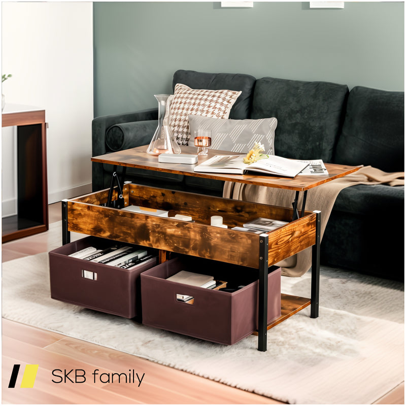 Lift Top Coffee Table With Drawers And Hidden Compartment 240615-230916