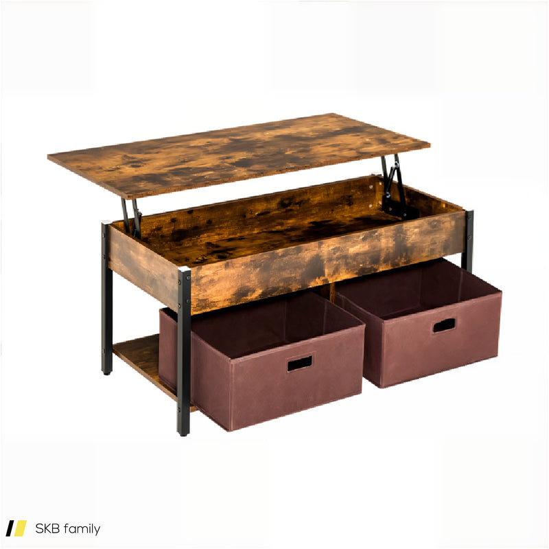 Lift Top Coffee Table With Drawers And Hidden Compartment 240615-230916