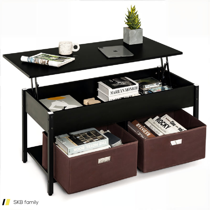 Lift Top Coffee Table With Drawers And Hidden Compartment 240615-230916