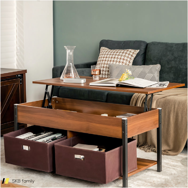 Lift Top Coffee Table With Drawers And Hidden Compartment 240615-230916