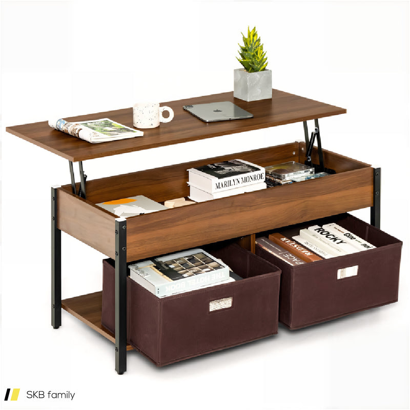 Lift Top Coffee Table With Drawers And Hidden Compartment 240615-230916