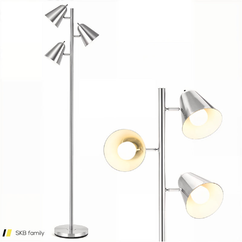 64 Inch 3-Light Led Floor Lamp Reading Light For Living Room Bedroom 240615-230920