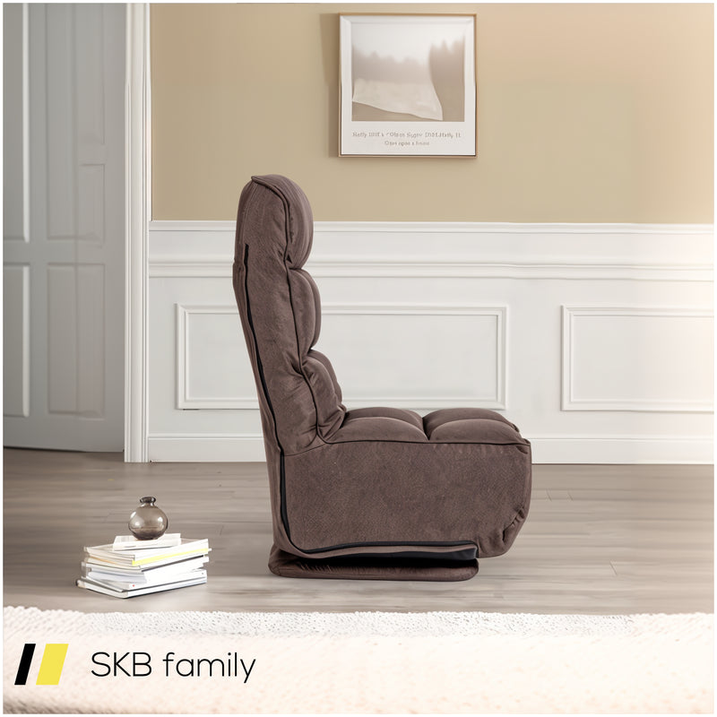 360-Degree Swivel Folding Floor Chair With 6 Adjustable Positions 240615-230923