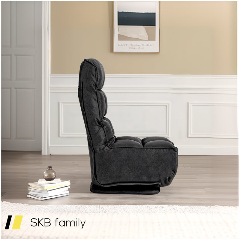 360-Degree Swivel Folding Floor Chair With 6 Adjustable Positions 240615-230923